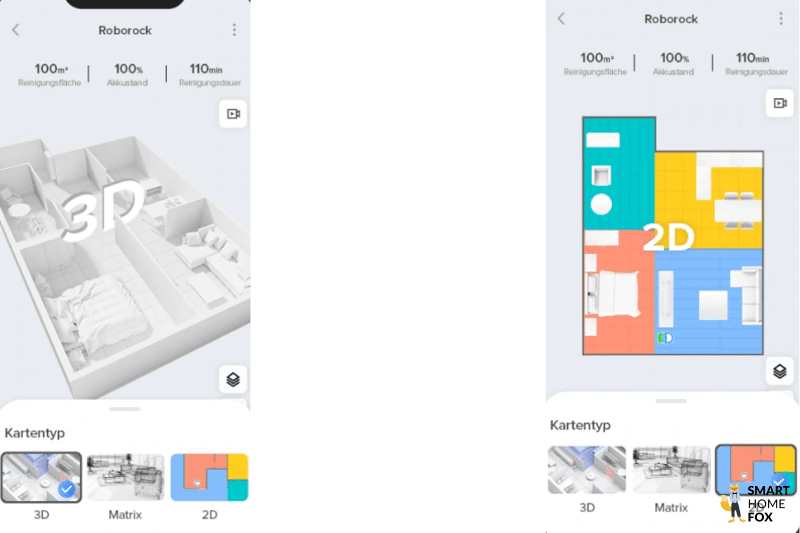 Eine 2D Karte und eine 3D-Karte sind im Vergleich nebeneinander zu sehen.